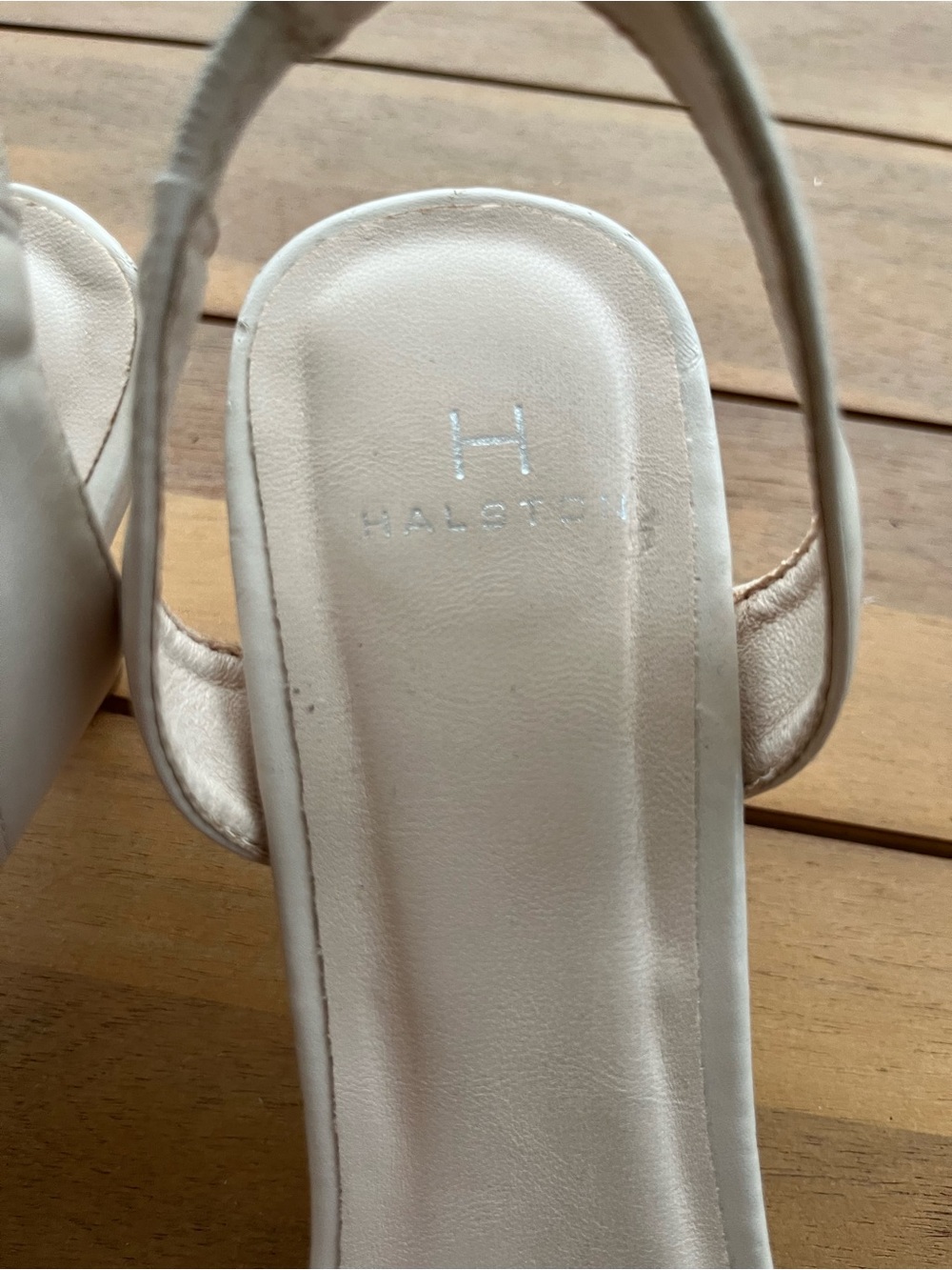 Halston Heritage Cream Multi-Strap Slingback Heels - Picture 3 of 6